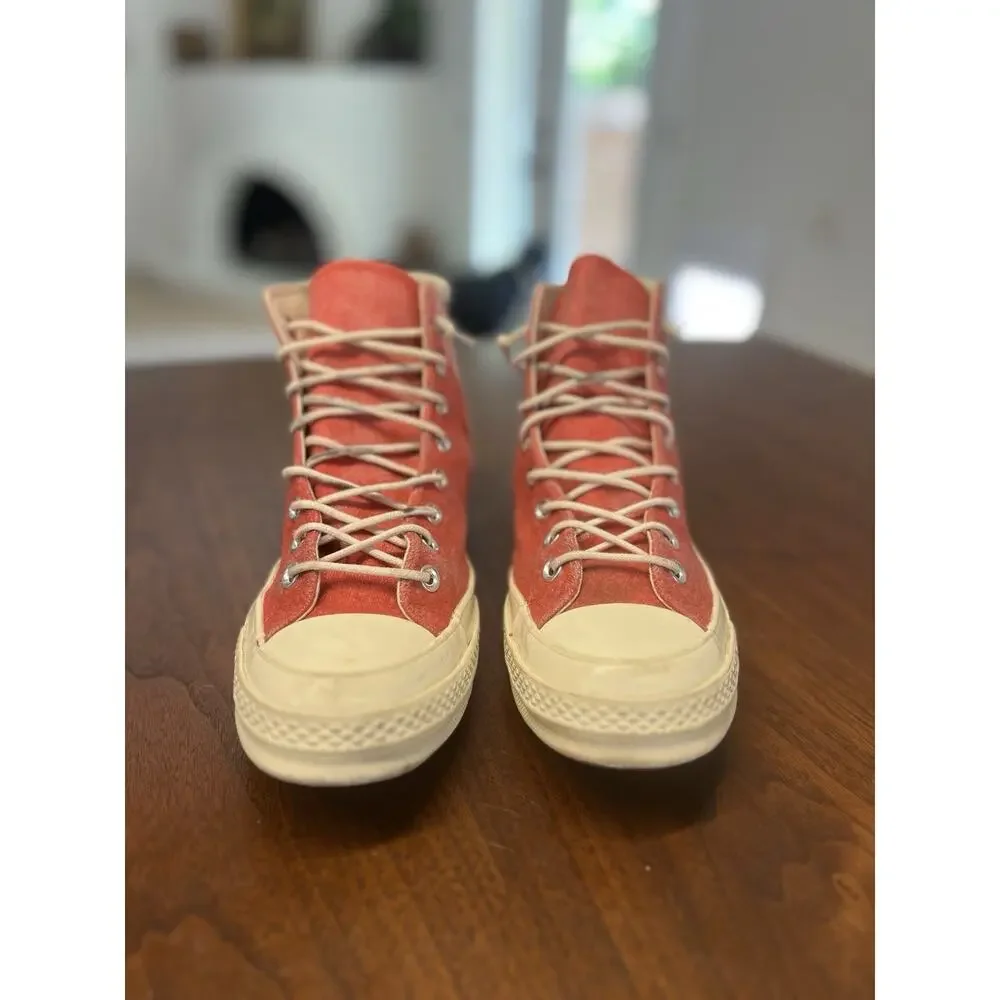 Converse Chuck 70 Hi Sedona Red Pink Retro Stripe Sneaker 163367C Mens 7.5